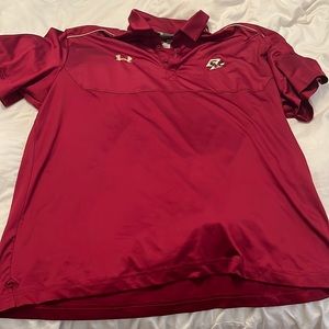 Maroon colored, under armour brand polo shirt, size Xl